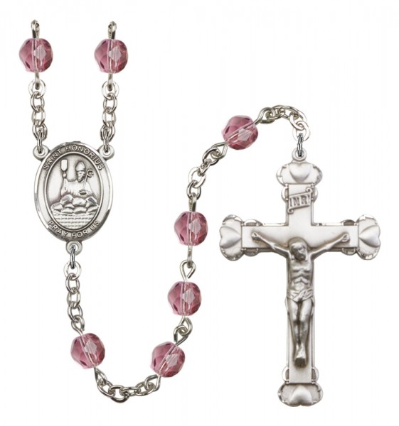 Women's St. Honorius of Amiens Birthstone Rosary - Amethyst