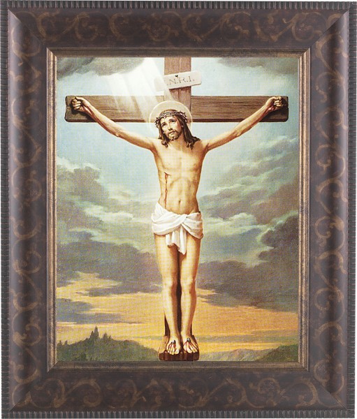 Christ's Crucifixion 8x10 Framed Print Under Glass - #124 Frame