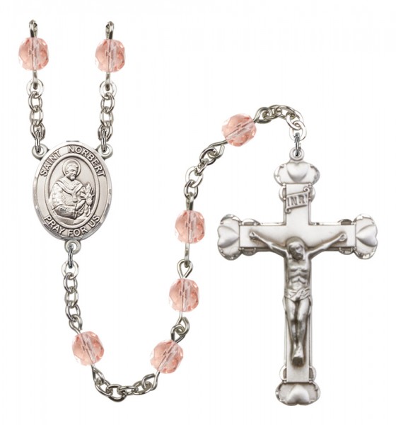 Women's St. Norbert of Xanten Birthstone Rosary - Pink