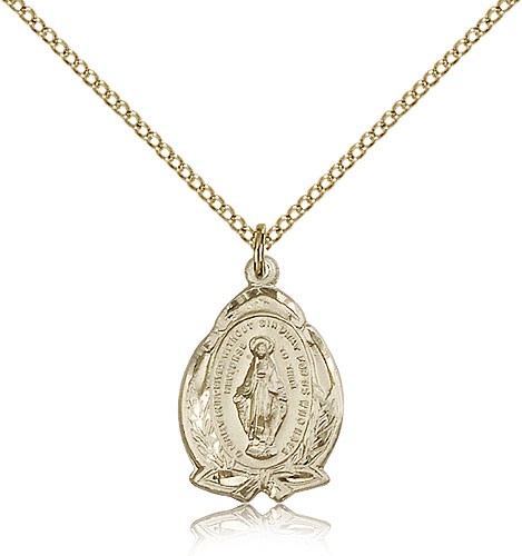 Ribbons and Florets Miraculous Medal - 14KT Gold Filled