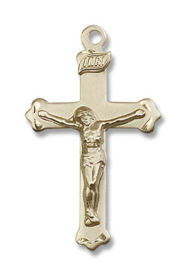 Women's Divine Fancy Crucifix Pendant - 14K Solid Gold