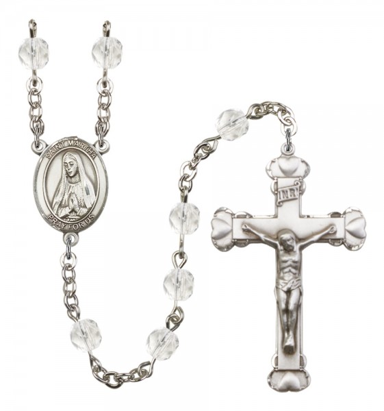 Women's St. Martha Birthstone Rosary - Crystal