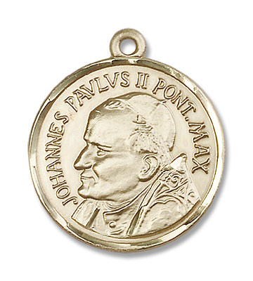 St. Pope John Paul II Medal - 14K Solid Gold