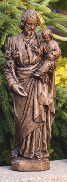 Saint Joseph with Child Statue 26 Inches - Classic Iron Finish
