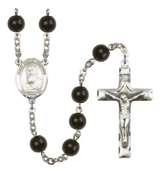 Men's St. Daniel Comboni Silver Plated Rosary - Black