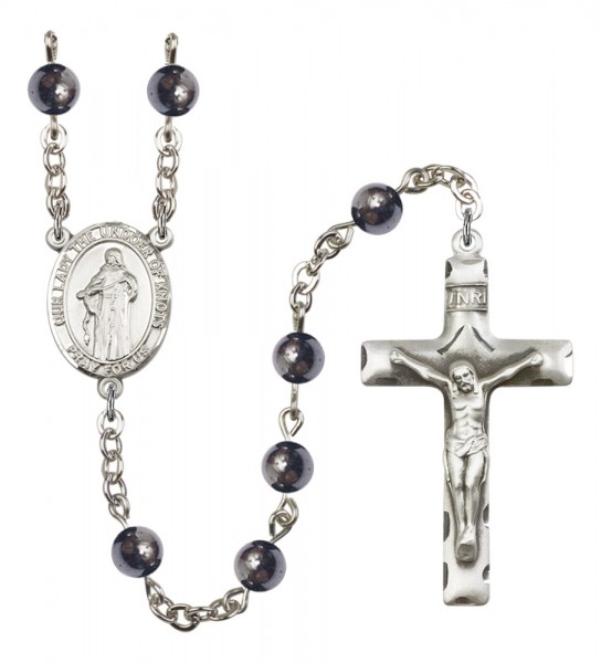 Men's Our Lady the Undoer of Knots Silver Plated Rosary - Gray