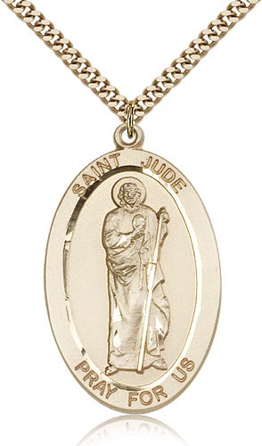 Large Men's St. Jude Medal - 14KT Gold Filled