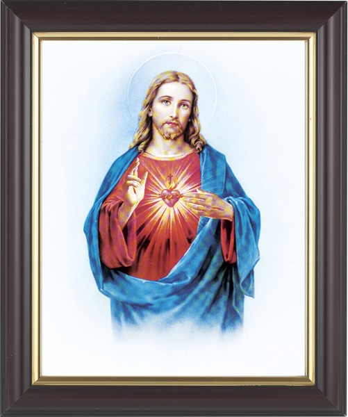 Sacred Heart of Jesus 8x10 Framed Print Under Glass - #133 Frame