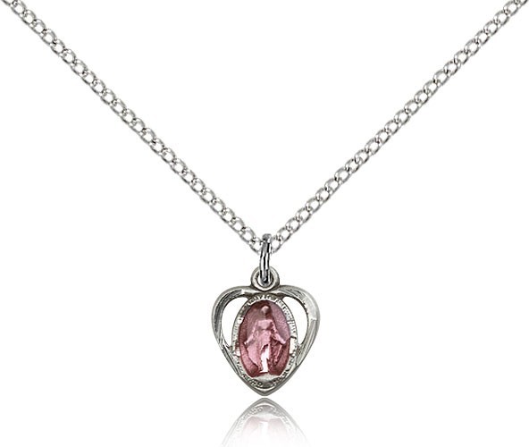 Baby Miraculous Medal - Silver | Pink
