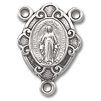 Sterling Silver Miraculous Rosary Centerpiece - Sterling Silver