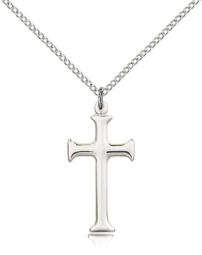 Women's Shiny Sleek Cross Pendant - Sterling Silver