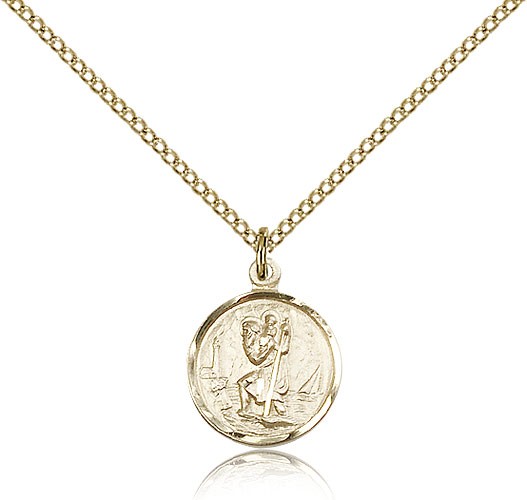Women's Petite Lighthouse St. Christopher Necklace - 14KT Gold Filled