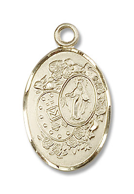 Women's Miraculous Medals Necklace - 14K Solid Gold