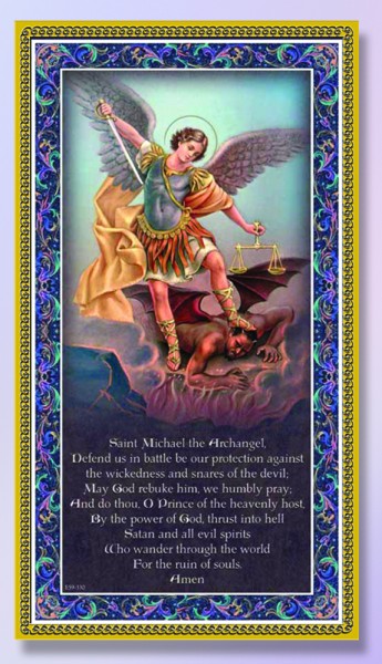 St. Michael Italian Prayer Plaque - Multi-Color