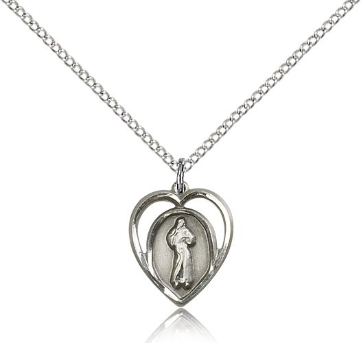 Petite Divine Mercy Medal - Sterling Silver