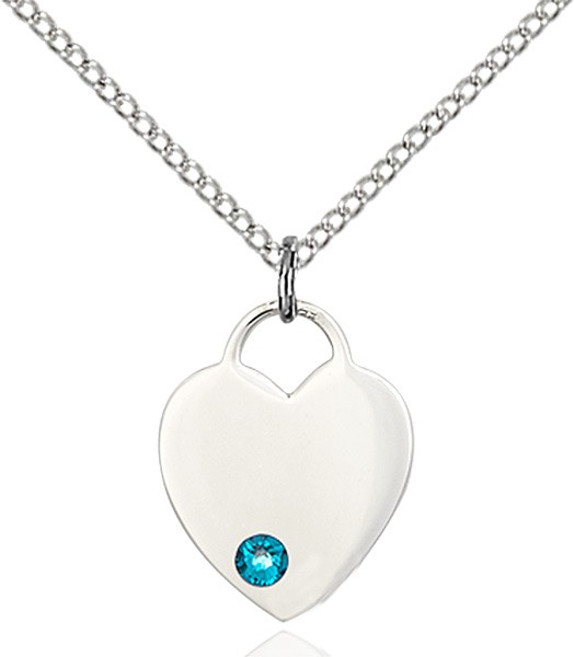 Small Heart Shaped Pendant with Birthstone Options - Zircon