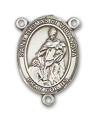St. Thomas of Villanova Rosary Centerpiece Sterling Silver or Pewter - Sterling Silver