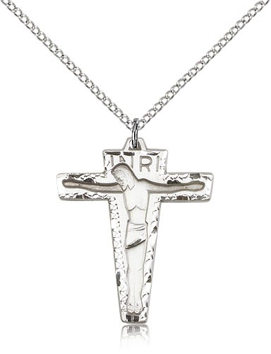 Primative Crucifix Pendant - Sterling Silver