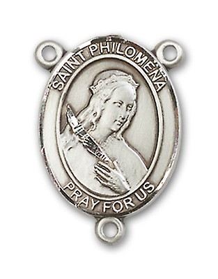 St. Philomena Rosary Centerpiece Sterling Silver or Pewter - Sterling Silver