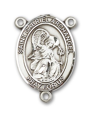St. Gabriel the Archangel Rosary Centerpiece Sterling Silver or Pewter - Sterling Silver