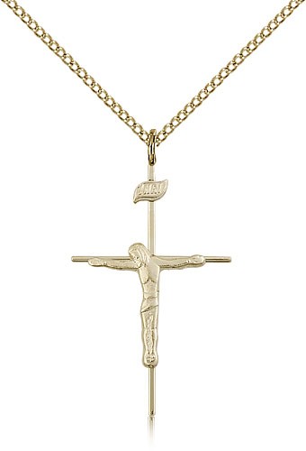 Slim Abstract Crucifix Necklace - 14KT Gold Filled