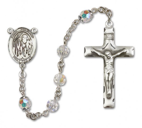 St. Polycarp of Smyrna Sterling Silver Heirloom Rosary Squared Crucifix - Crystal