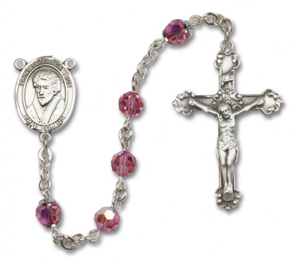 St. Peter Canisius RosaryHeirloom Fancy Crucifix - Rose