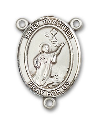 St. Tarcisius Rosary Centerpiece Sterling Silver or Pewter - Sterling Silver
