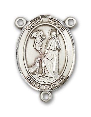 St. Roch Rosary Centerpiece Sterling Silver or Pewter - Sterling Silver