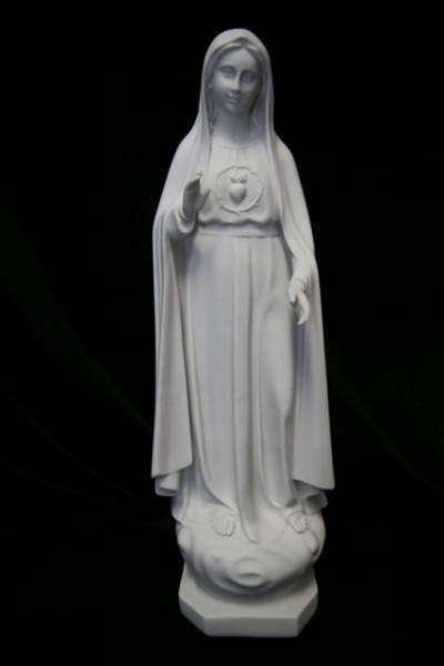 Our Lady of Fatima Statue White Marble Composite - 23.5 inch - White