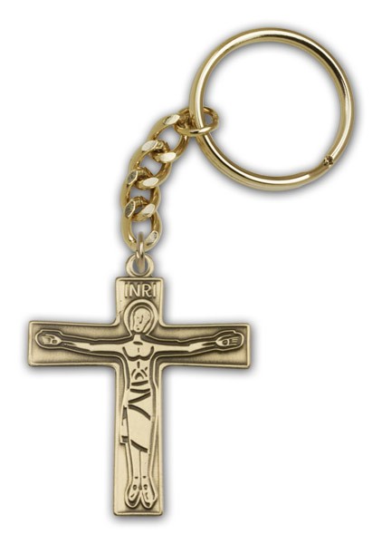 Cursillo Cross Keychain - Antique Gold