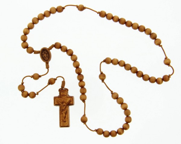 Wood 5 Decade Rosary - 8mm - Brown