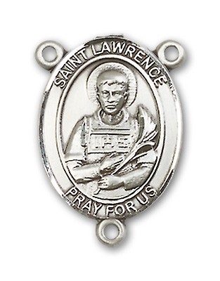 St. Lawrence Rosary Centerpiece Sterling Silver or Pewter - Sterling Silver