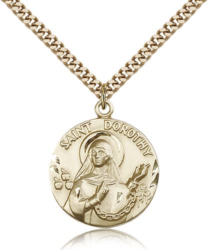 Large St. Dorothy Medal - 14KT Gold Filled