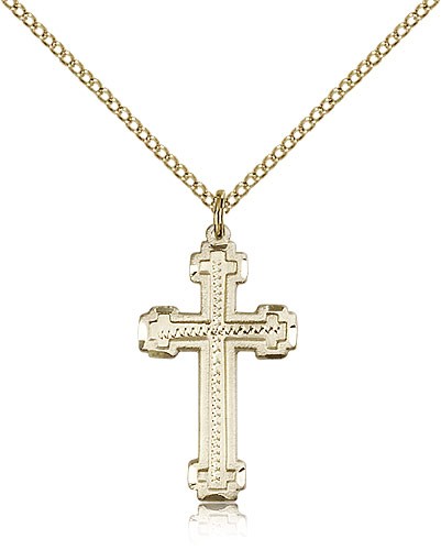 Gothic Style Cross in Cross Women's Pendant - 14KT Gold Filled