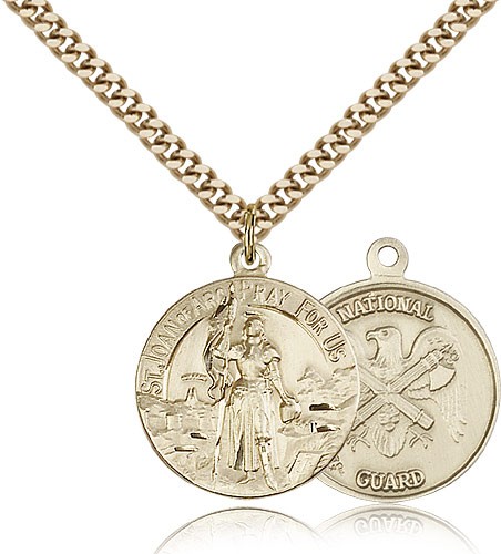 National Guard St. Joan of Arc Medal - 14KT Gold Filled