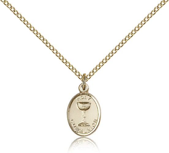 Oval Chalice First Communion Pendant - 14KT Gold Filled