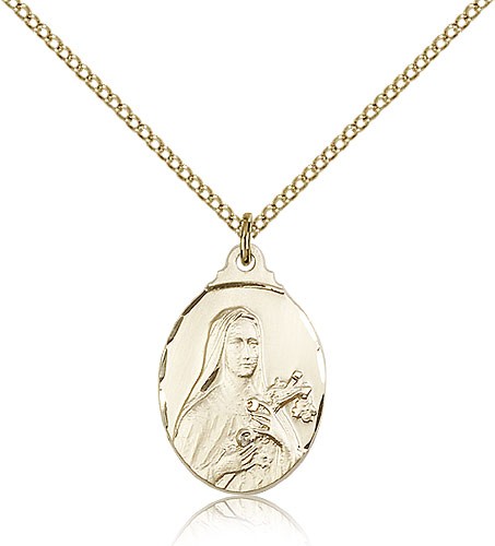 Women's St. Therese of Lisieux Medal - 14KT Gold Filled