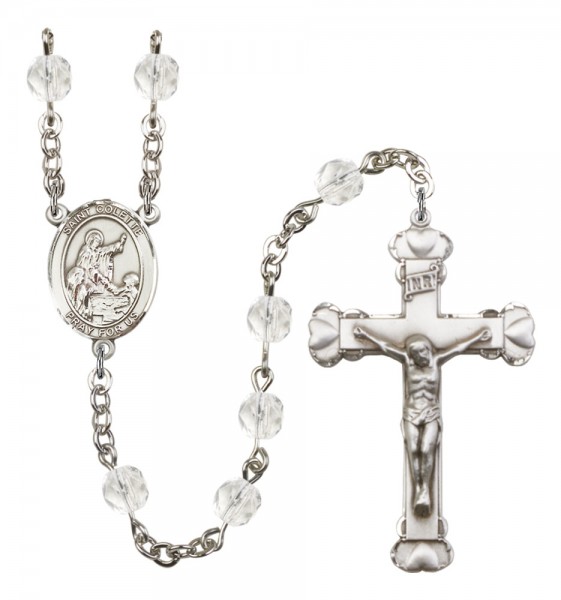 Women's St. Colette Birthstone Rosary - Crystal