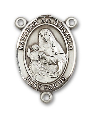 St. Madonna Del Ghisallo Rosary Centerpiece Sterling Silver or Pewter - Sterling Silver