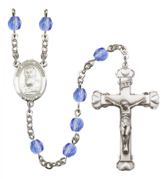 Women's St. Daniel Comboni Birthstone Rosary - Sapphire