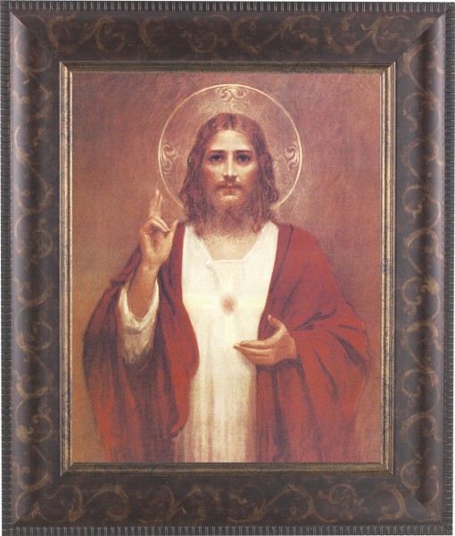 Sacred Heart of Jesus 8x10 Framed Print Under Glass - #124 Frame