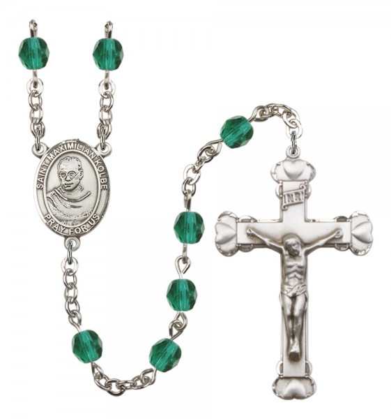 Women's St. Maximilian Kolbe Birthstone Rosary - Zircon