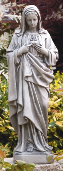 Immaculate Heart of Mary Statue 26 Inches - Old Stone Finish