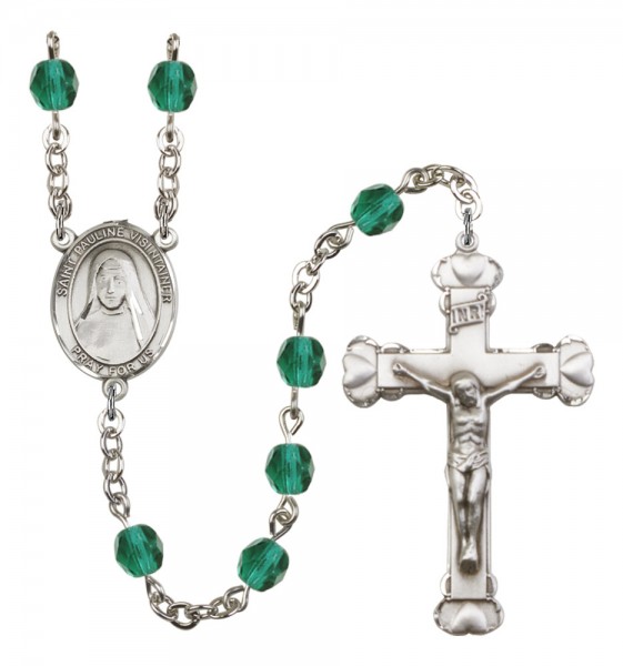Women's St. Pauline Visintainer Birthstone Rosary - Zircon