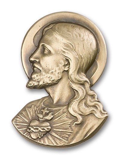 Sacred Heart Visor Clip - Antique Gold