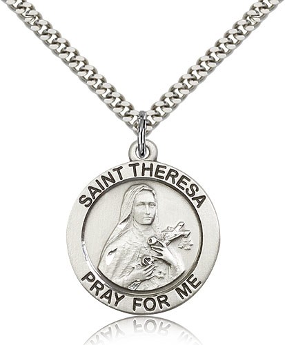Men's St. Theresa Pendant  - Sterling Silver
