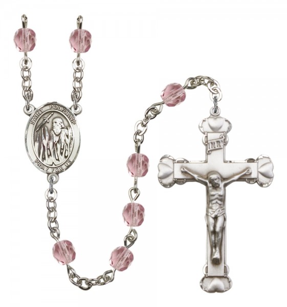 Women's St. Polycarp of Smyrna Birthstone Rosary - Light Amethyst