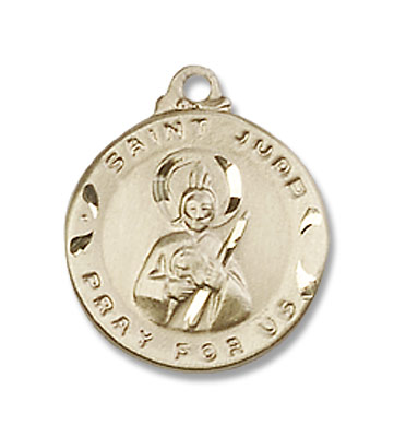 Small St. Jude Medal Round - 14K Solid Gold