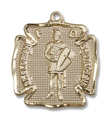 Men's St. Florian Medal - 14K Solid Gold